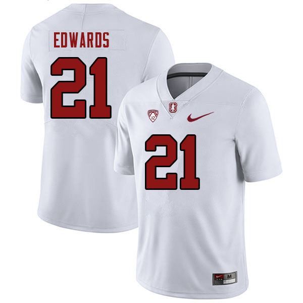 Men #21 Scotty Edwards Stanford Cardinal College Football Jerseys Stitched Sale-White